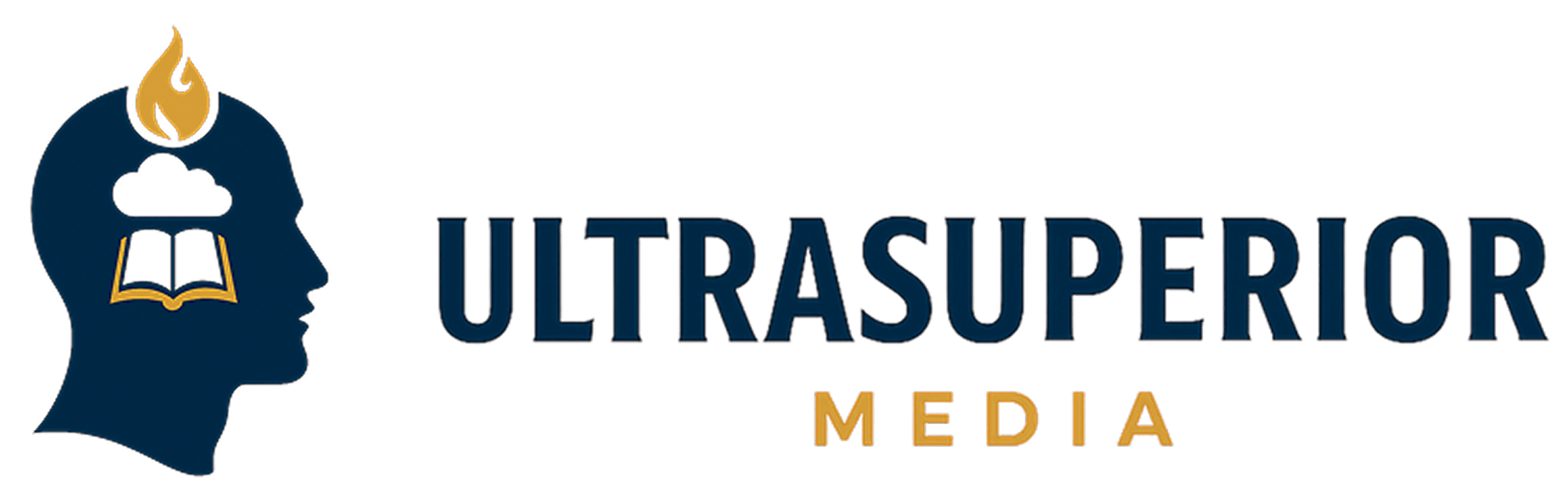 Ultrasuperior Media logo with head silhouette.