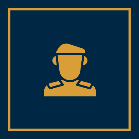 Icon of soldier wearing beret and uniform.