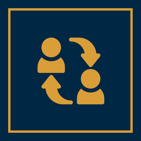 Two figures with arrows in a square.