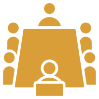 Icon of people sitting at a table.